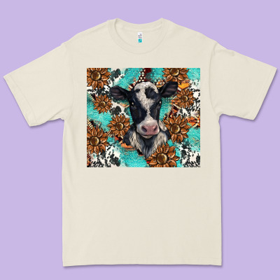 Western Black And White Cow Premium Tee Designed By Barkaloodesign