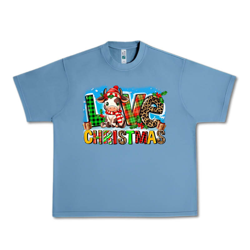 Love Christmas Cow Urban Heavy Tee by MaliasSmallBusiness | Teevron