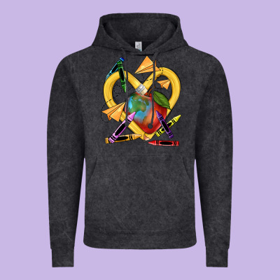 Heart Pencil Vintage Hoodie Designed By Nancycooperartshop