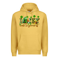 Antique Gold Lucky and i gnome it St. Patrick's Day Premium Hoodie - CowGirlArtShop