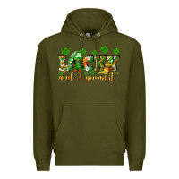 Army Green Lucky and i gnome it St. Patrick's Day Premium Hoodie - CowGirlArtShop