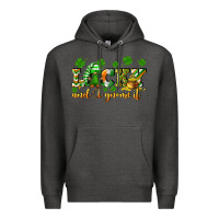 Charcoal Heather Lucky and i gnome it St. Patrick's Day Premium Hoodie - CowGirlArtShop