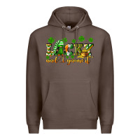 Coffee Lucky and i gnome it St. Patrick's Day Premium Hoodie - CowGirlArtShop
