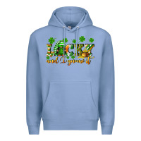 Colony Blue Lucky and i gnome it St. Patrick's Day Premium Hoodie - CowGirlArtShop