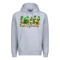 Heather Grey Lucky and i gnome it St. Patrick's Day Premium Hoodie - CowGirlArtShop