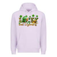 Lilac Lucky and i gnome it St. Patrick's Day Premium Hoodie - CowGirlArtShop