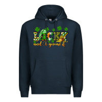 Navy Lucky and i gnome it St. Patrick's Day Premium Hoodie - CowGirlArtShop