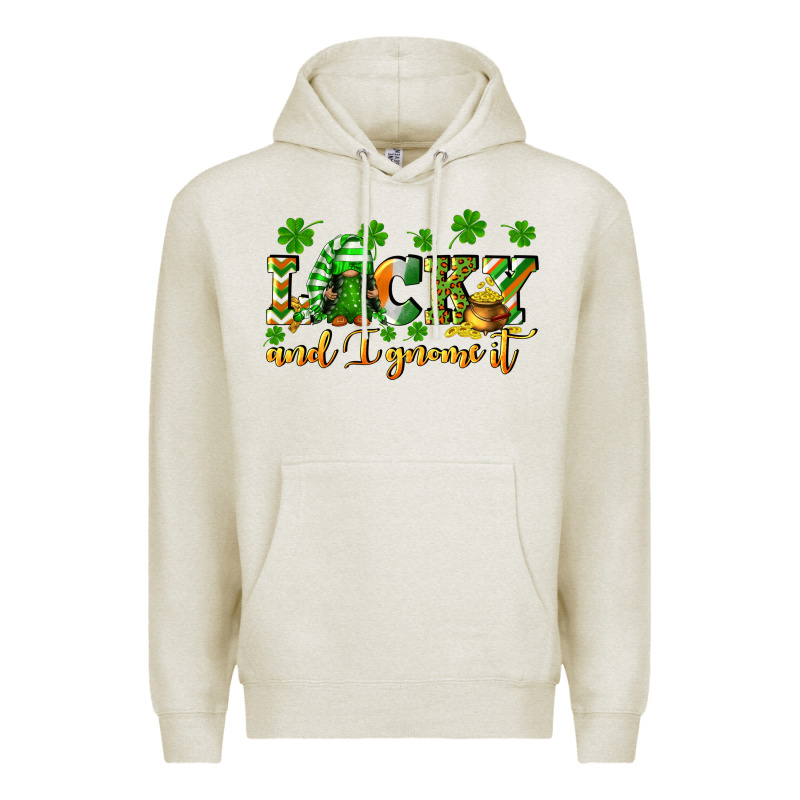 Lucky And I Gnome It St. Patrick's Day Premium Hoodie by CowGirlArtShop | Teevron