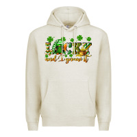 Oatmeal Heather Lucky and i gnome it St. Patrick's Day Premium Hoodie - CowGirlArtShop