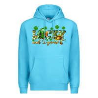 Ocean Blue Lucky and i gnome it St. Patrick's Day Premium Hoodie - CowGirlArtShop