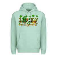 Seafoam Lucky and i gnome it St. Patrick's Day Premium Hoodie - CowGirlArtShop
