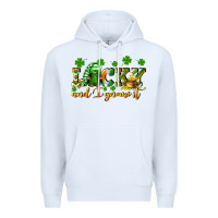 White Lucky and i gnome it St. Patrick's Day Premium Hoodie - CowGirlArtShop