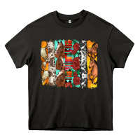 Asphalt western horses roses and bullskulls wıth cowhide amd serape brushstro Heavy Core Tee - Artiststas