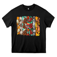 Black western horses roses and bullskulls wıth cowhide amd serape brushstro Heavy Core Tee - Artiststas