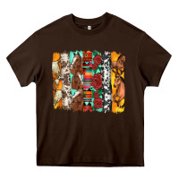 Chocolate Brown western horses roses and bullskulls wıth cowhide amd serape brushstro Heavy Core Tee - Artiststas