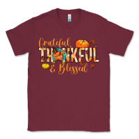 Burgundy grateful thankful and blessed Classic Tee - MaliasSmallBusiness
