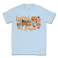 Dusty Blue grateful thankful and blessed Classic Tee - MaliasSmallBusiness