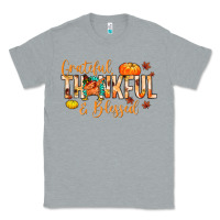 Heather Grey grateful thankful and blessed Classic Tee - MaliasSmallBusiness