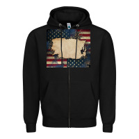 Black American flag add your text Zipper Hoodie - CowGirlArtShop