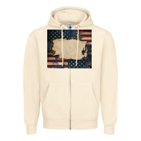 Sandshell American flag add your text Zipper Hoodie - CowGirlArtShop