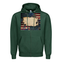 Sports Green American flag add your text Zipper Hoodie - CowGirlArtShop