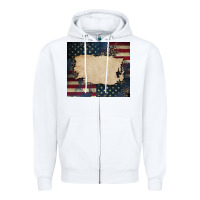 White American flag add your text Zipper Hoodie - CowGirlArtShop