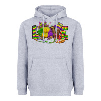 Heather Grey love lips mardi gras Heavyweight Hoodie - OliviaCreatesArt