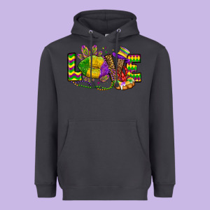 Love Lips Mardi Gras Heavyweight Hoodie Designed By Oliviacreatesart