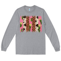 Heather Grey cactus leopard cowhide brush stroke Long Sleeve Tee - Artiststas