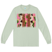 Matcha cactus leopard cowhide brush stroke Long Sleeve Tee - Artiststas