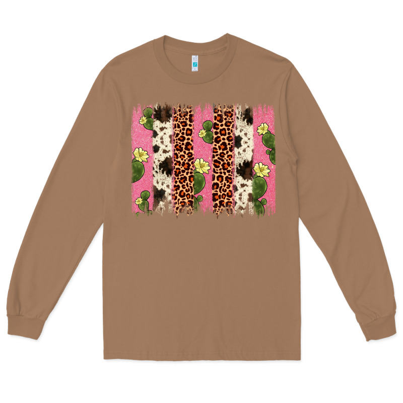 Cactus Leopard Cowhide Brush Stroke Long Sleeve Tee by Artiststas | Teevron