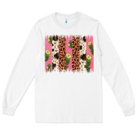 White cactus leopard cowhide brush stroke Long Sleeve Tee - Artiststas