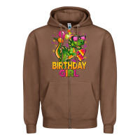 Chestnut 4th birthday girl t rex pink Zipper Hoodie - CowGirlArtShop
