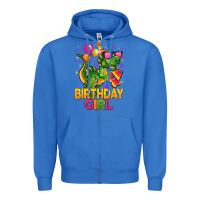 True Royal 4th birthday girl t rex pink Zipper Hoodie - CowGirlArtShop