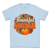 Dusty Blue Thankful Mama Classic Tee - MaliasSmallBusiness