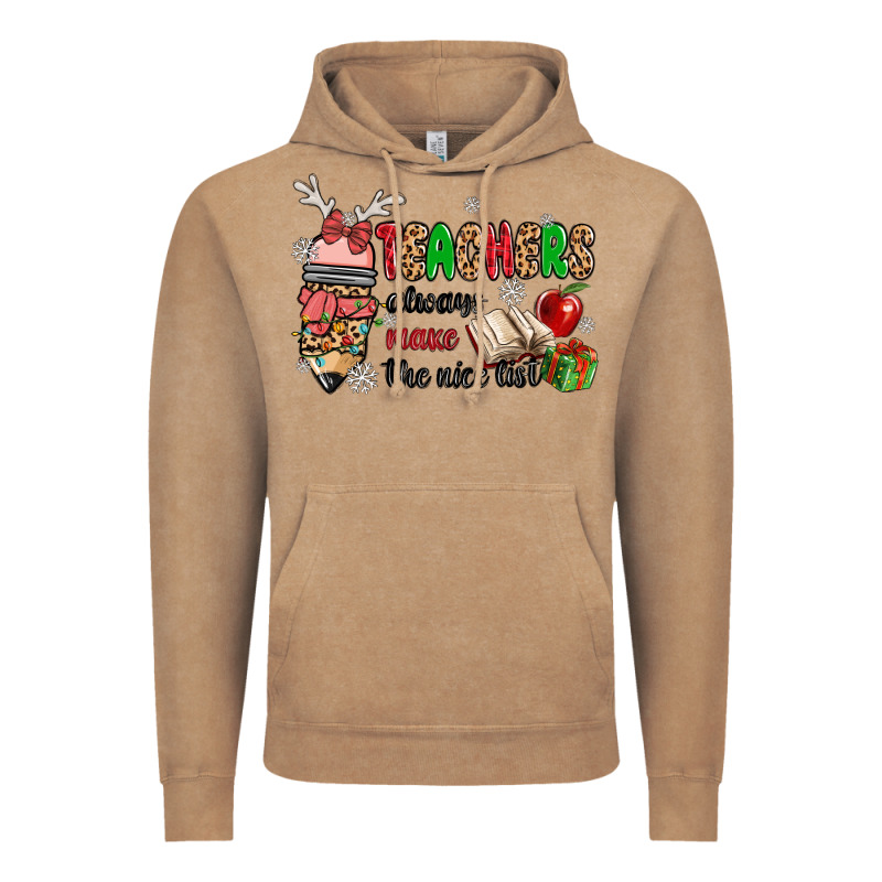 Teachers Always Make The Nice List Vintage Hoodie by MaliasSmallBusiness | Teevron