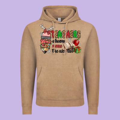 Teachers Always Make The Nice List Vintage Hoodie Designed By Maliassmallbusiness