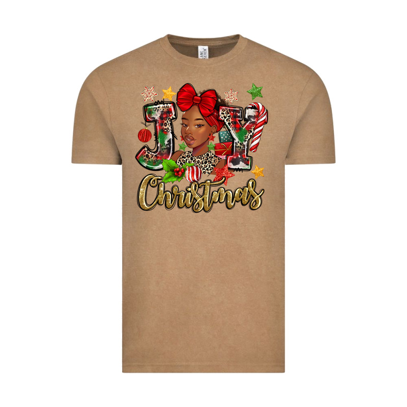 Christmas Joy Black Woman Vintage Tee by MaliasSmallBusiness | Teevron