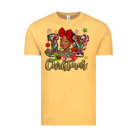 Vintage Mustard christmas joy black woman Vintage Tee - MaliasSmallBusiness