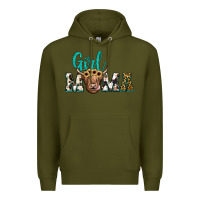 Army Green girl mama Premium Hoodie - JahusDesignShop