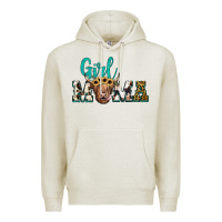 Oatmeal Heather girl mama Premium Hoodie - JahusDesignShop