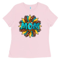 Bubblegum Pink sunflower mom leopard Ladies Tee - Artiststas
