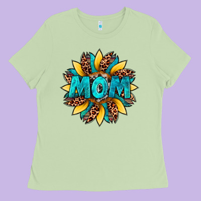 Sunflower Mom Leopard Ladies Tee Designed By Artiststas