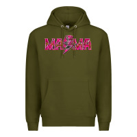 Army Green Mama neon lightning bolt mother's day Premium Hoodie - HowdyJamesFarm