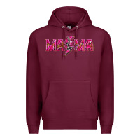 Burgundy Mama neon lightning bolt mother's day Premium Hoodie - HowdyJamesFarm