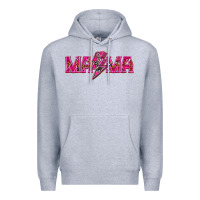 Heather Grey Mama neon lightning bolt mother's day Premium Hoodie - HowdyJamesFarm
