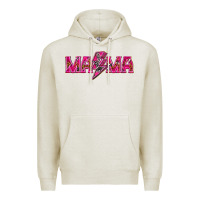 Oatmeal Heather Mama neon lightning bolt mother's day Premium Hoodie - HowdyJamesFarm