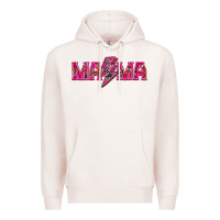 Pale Pink Mama neon lightning bolt mother's day Premium Hoodie - HowdyJamesFarm