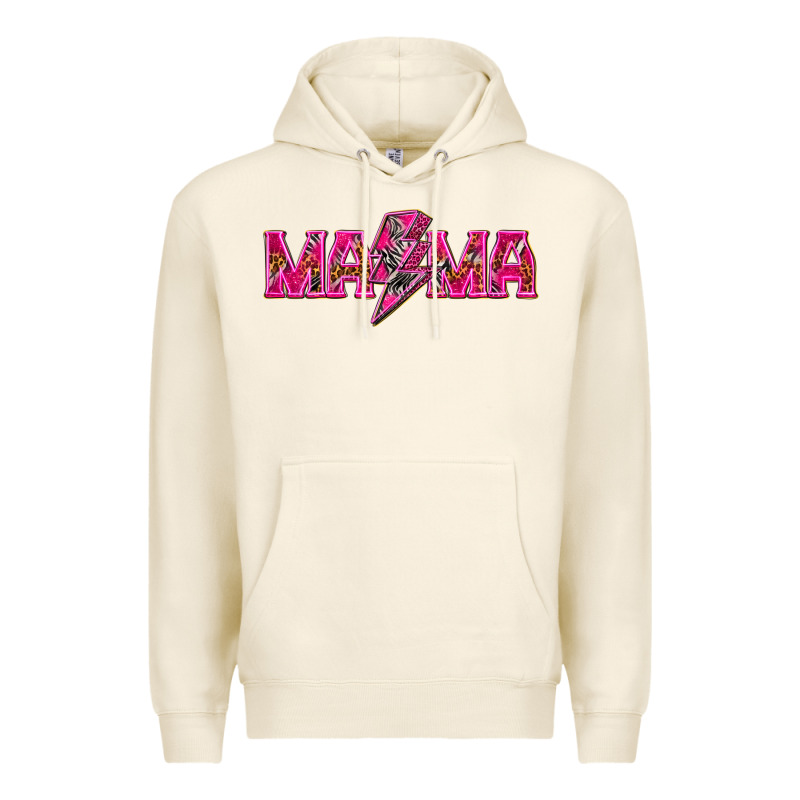 Mama Neon Lightning Bolt Mother's Day Premium Hoodie by HowdyJamesFarm | Teevron