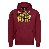 Burgundy livin that sports mom life Zipper Hoodie - CowGirlArtShop